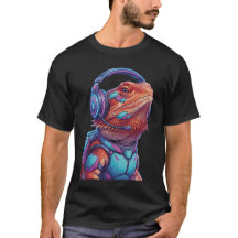Lagarto Neon Dragón Barbudo Jugador Cyberpunk