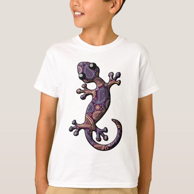 Camiseta Lagarto púrpura azul del Gecko que sube (Anverso)