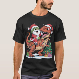 Camiseta Lagarto Santa Sonriente Monta T-Rex Rojo