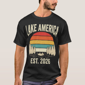 Camiseta Lago América Est 2026 Atardecer Vintage Grandes La