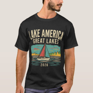 Camiseta Lago América Grandes Lagos Navegación Vintage 2026