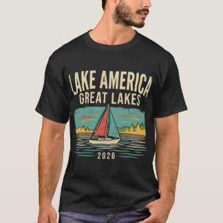 Camiseta Lago América Grandes Lagos Navegación Vintage 2026