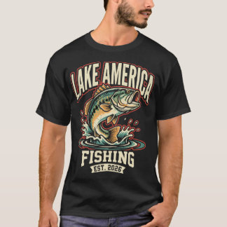 Camiseta Lago América Pesca Est 2026 Bajo Rétro