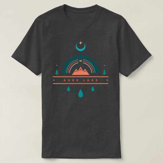 Camiseta lago auke alaska luna arco iris (Diseño del anverso)