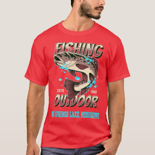 Camiseta Lago Bay Springs, Mississippi Pesca de 100 mejores