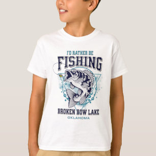 Camiseta Lago Broken Bow Oklahoma Preferiría Estar Pescando