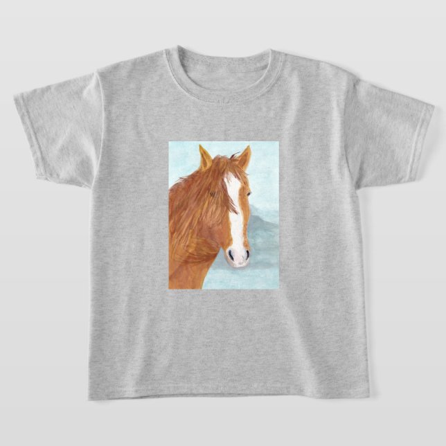 Camiseta Lago Brown Wild Horse Blue Mountain - acrílico. (Distribución)