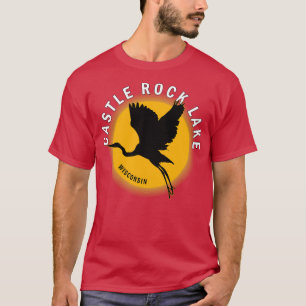 Camiseta Lago Castle Rock en Wisconsin Heron Sunrise