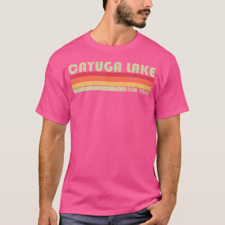Camiseta Lago Cayuga Nueva York Divertido Verano de Pesca C
