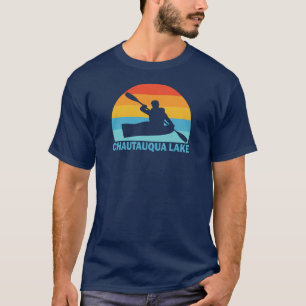 Camiseta Lago Chautauqua Nueva York Kayak