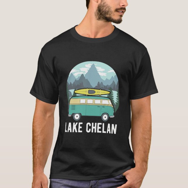 Camiseta Lago Chelan Kayak Hoodie Retro Van Washington Kaya (Anverso)