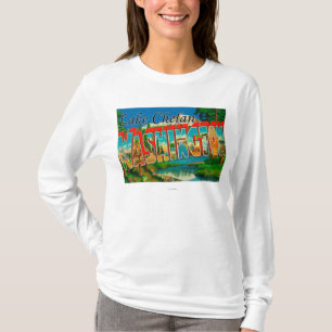 Camiseta Lago Chelan, Washington - escenas grandes de la