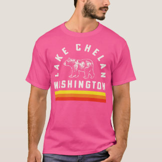 Camiseta Lago Chelan Washington Souvenir Bear Retro Vintage