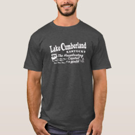 Camiseta Lago Cumberland TShirt - Blanco sobre gris oscuro