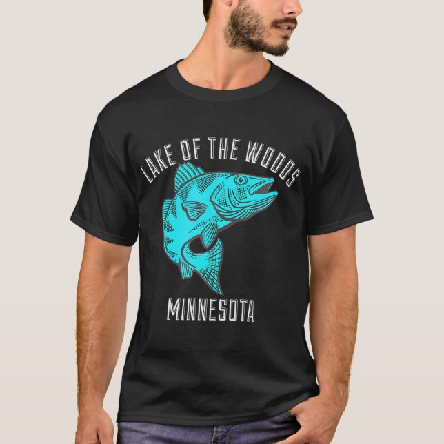 Camiseta Lago de Bosques Minnesota Pesca Walleye (Anverso)