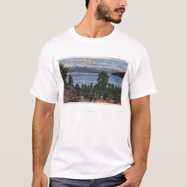 Camiseta Lago de cabeza llana, Montana (Anverso)
