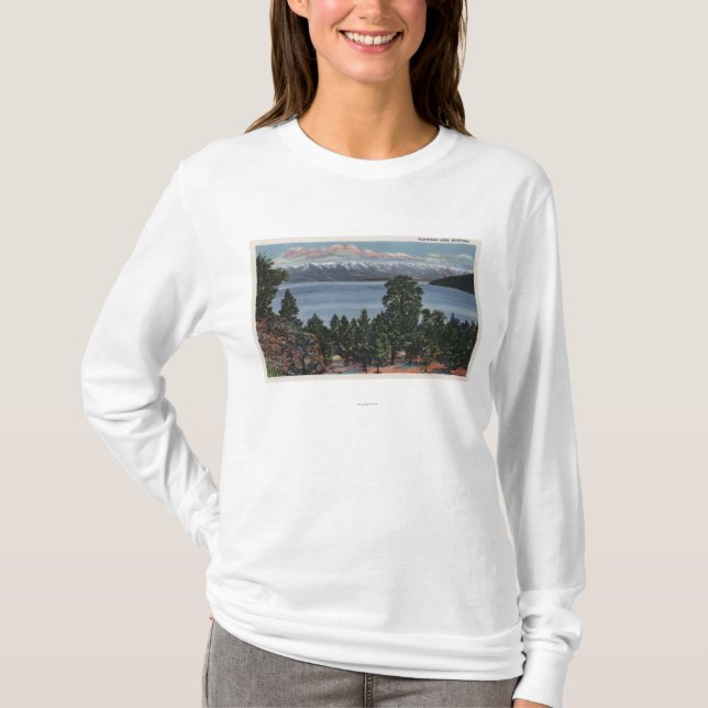 Camiseta Lago de cabeza llana, Montana (Anverso)