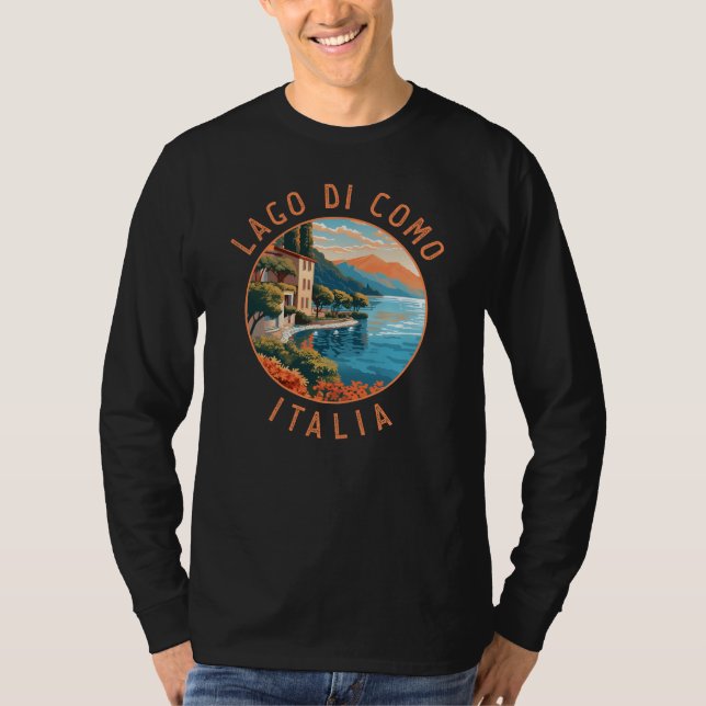 Camiseta Lago de Como Italia Viaje al Vintage (Anverso)