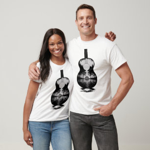Camiseta Lago de Guitarra Sombra Amor Guitarrista