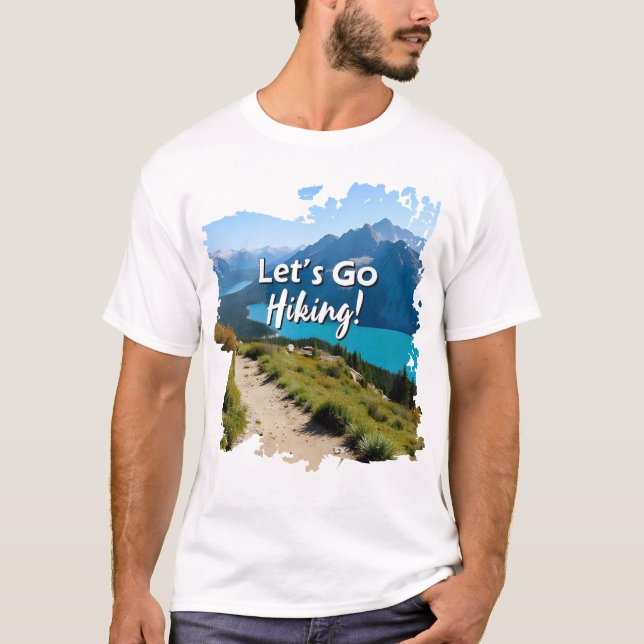 Camiseta Lago de montaña Vamos a hacer senderismo (Anverso)