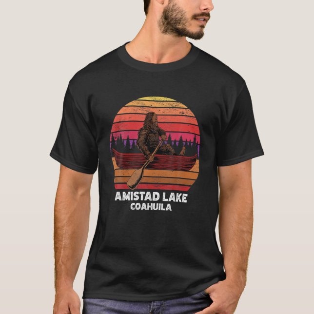 Camiseta Lago de Pesca de Pie Grande: Lago de Canoa Amistad (Anverso)