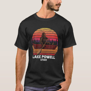 Camiseta Lago de pesca de pies de montaña en canoa Lago Pow