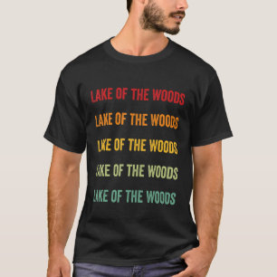 Camiseta Lago del condado de Woods Minnesota Rainbow Text D