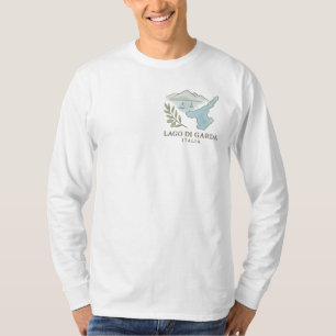 Camiseta Lago di Garda Italia Mapa de arte - Viajes Minimal