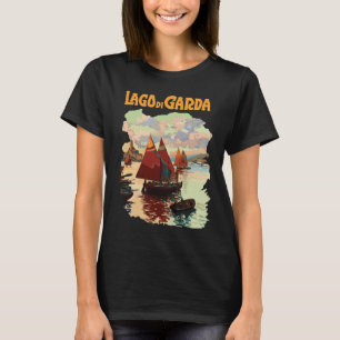 Camiseta Lago di Garda Italia Vela Rojo Viaje