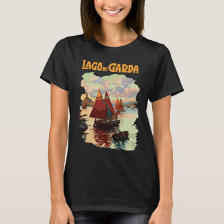 Camiseta Lago di Garda Italia Vela Rojo Viaje