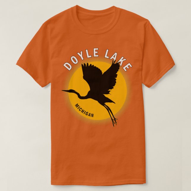 Camiseta Lago Doyle en Michigan Heron Sunrise (Diseño del anverso)