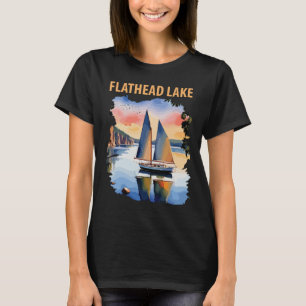 Camiseta Lago Flathead Montana Velero Viaje