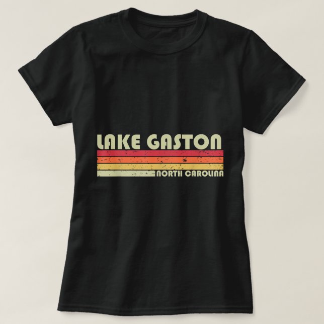 Camiseta LAGO GASTON NORTE CAROLINA Gracioso Camping Pesque (Diseño del anverso)