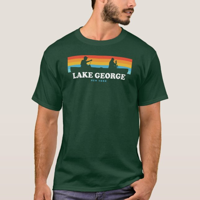 Camiseta Lago George, Canoa de Nueva York (Anverso)