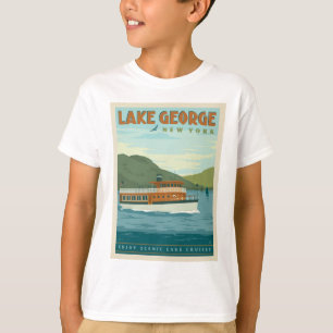 Camiseta Lago George, Nueva York   Barco de época