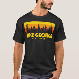 Camiseta Lago George NY Árboles Retro Lago George