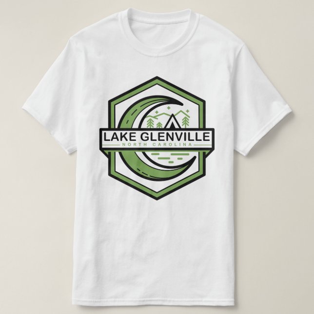 Camiseta lago glenville luna de carolina del norte (Diseño del anverso)
