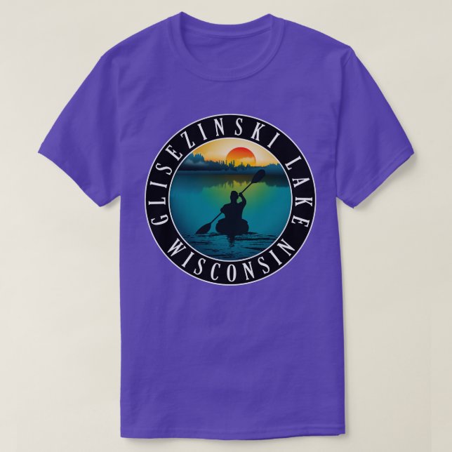 Camiseta Lago Glisezinski Wisconsin Kayak (Diseño del anverso)