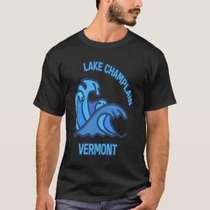 Camiseta Lago gráfico Champlain Vermont Pocket Wave Souveni