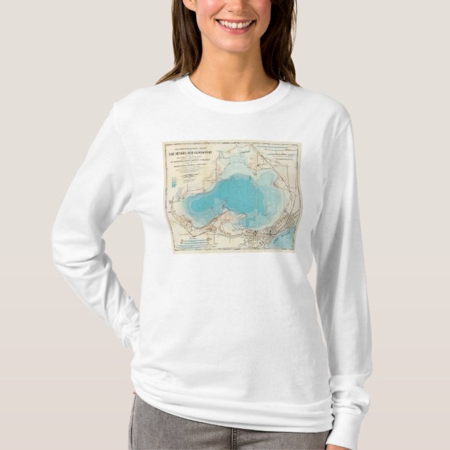 Camiseta Lago hidrográfico Mendota del mapa (Anverso)