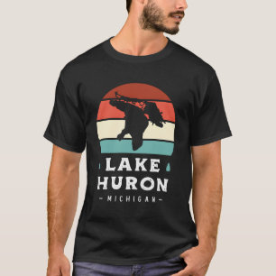 Camiseta Lago Huron Michigan Parque Nacional Camping Retro 