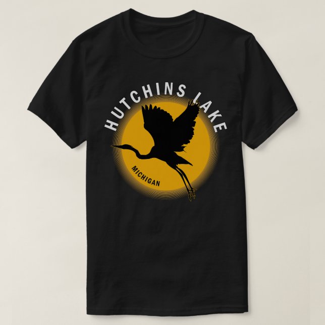 Camiseta Lago Hutchins en Michigan Heron Sunrise (Diseño del anverso)