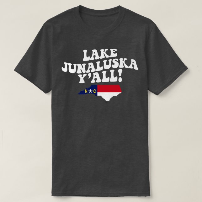 Camiseta Lago Junaluska Bandera NC de North olina Cuenca Su (Diseño del anverso)