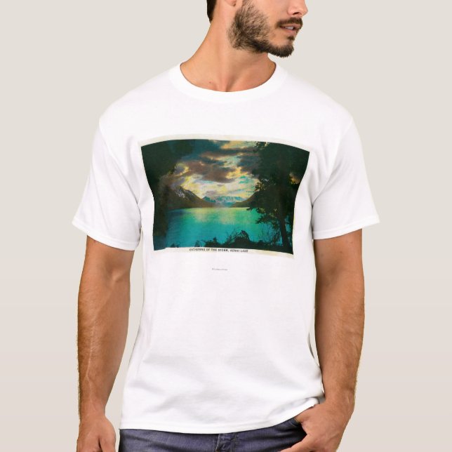 Camiseta Lago Kenai, Alaska con la reunión de la tormenta (Anverso)