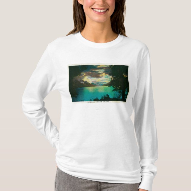 Camiseta Lago Kenai, Alaska con la reunión de la tormenta (Anverso)