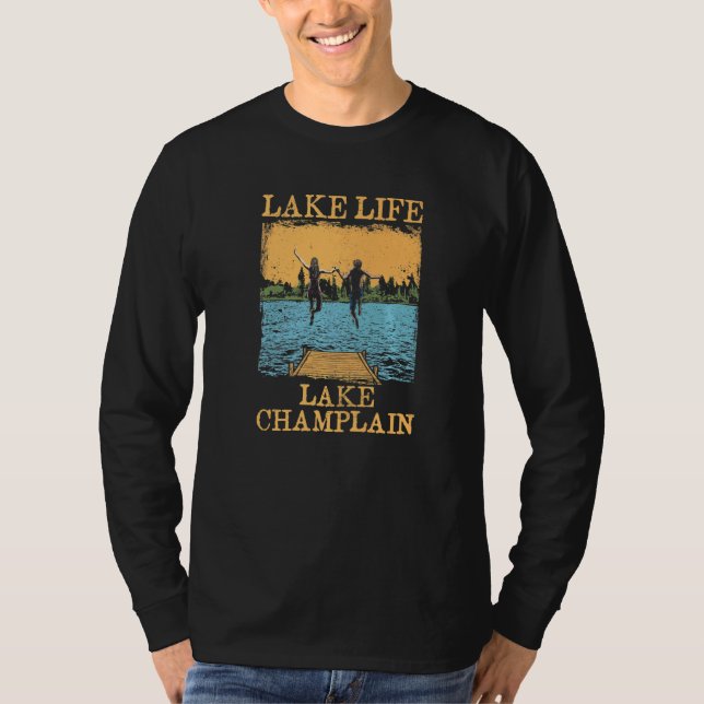 Camiseta Lago Life Lago Champlain Nadando Nueva York (Anverso)