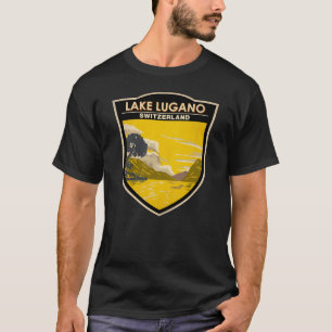 Camiseta Lago Lugano Suiza Viaje de arte