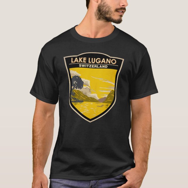 Camiseta Lago Lugano Suiza Viaje de arte (Anverso)