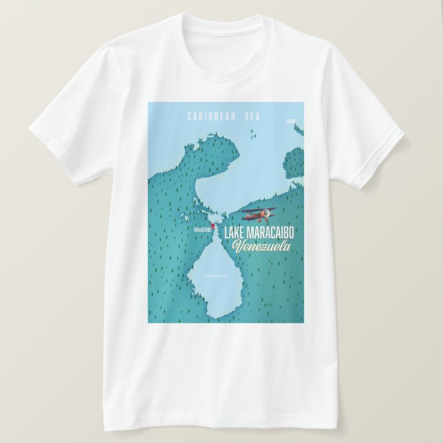 Camiseta Lago Maracaibo, navegación cartográfica de Venezue (Anverso del diseño)