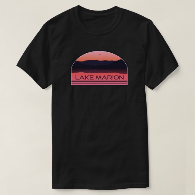 Camiseta Lago Marion Carolina del Sur Red Sunrise (Diseño del anverso)